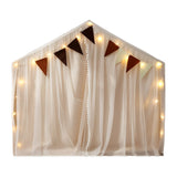 Keezi Kids Play Tent with Star Lights Windows Flag 144cmx95cm Playhouse - Side View