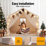 Keezi Kids Play Tent with Star Lights Windows Flag 144cmx95cm Playhouse - Rear View