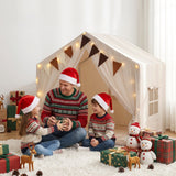 Keezi Kids Play Tent with Star Lights Windows Flag 144cmx95cm Playhouse - Close-Up Angle