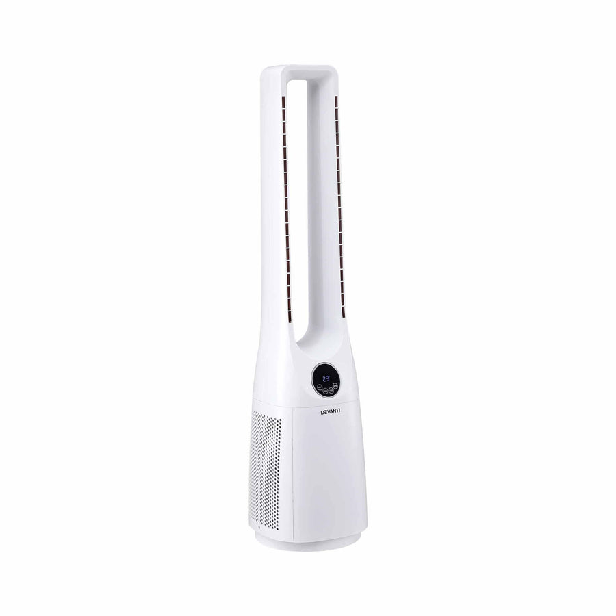 Devanti Bladeless Tower Fan 100cm 2-in-1 Cooling Airflow Purifying Remote