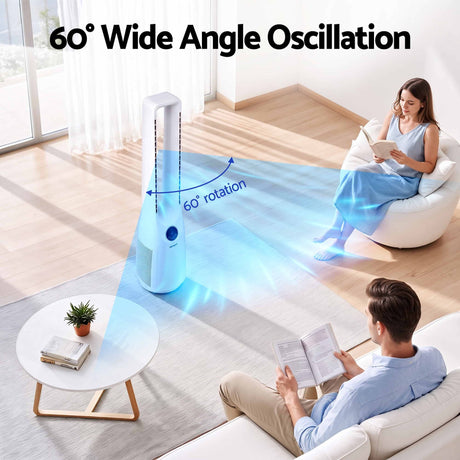 Devanti Bladeless Tower Fan 100cm 2-in-1 Cooling Airflow Purifying Remote, image 6