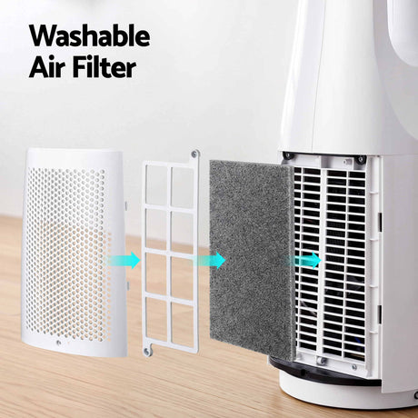 Devanti Bladeless Tower Fan 100cm 2-in-1 Cooling Airflow Purifying Remote, image 8