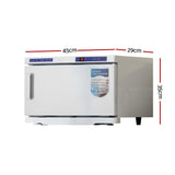 Devanti 16L Towel Warmer UV Sterilizer Heater Cabinet Beauty SPA Salon White - Front View