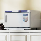 Devanti 16L Towel Warmer UV Sterilizer Heater Cabinet Beauty SPA Salon White - Close-Up Angle