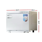 Devanti 23L Towel Warmer UV Sterilizer Heater Cabinet Beauty SPA Salon White - Front View