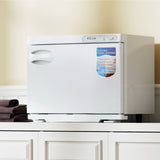 Devanti 23L Towel Warmer UV Sterilizer Heater Cabinet Beauty SPA Salon White - Close-Up Angle