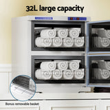Devanti 32L Towel Warmer UV Sterilizer Heater Cabinet Beauty SPA Salon White - Top-Down View