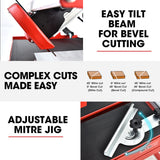 BAUMR-AG 800W Electric Tile Saw Cutter with 200mm (8') Blade, 620mm Cutting Length - 45-Degree Angle