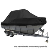 Seamanship Boat Cover 19-21ft Trailerable Jumbo Marine Grade Heavy Duty Black - Front View