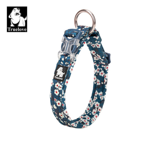 True Love Floral Dog Collar - Blue, S-1962324871996379136