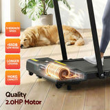 Everfit 2 in 1 Treadmill Electric Walking Pad Under Desk Home Gym Fitness 380mm Black - Close-Up Angle