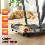 Everfit 2 in 1 Treadmill Electric Walking Pad Under Desk Home Gym Fitness 380mm Grey - Close-Up Angle