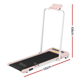 Everfit 2 in 1 Treadmill Electric Walking Pad Under Desk Home Gym Fitness 380mm Pink - Front View