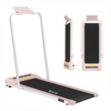 Everfit 2 in 1 Treadmill Electric Walking Pad Under Desk Home Gym Fitness 380mm Pink - Side View
