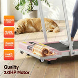 Everfit 2 in 1 Treadmill Electric Walking Pad Under Desk Home Gym Fitness 380mm Pink - Close-Up Angle