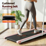 Everfit 2 in 1 Treadmill Electric Walking Pad Under Desk Home Gym Fitness 380mm Pink - Low Angle