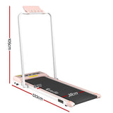 Everfit Treadmill Electric Walking Pad Under Desk Home Gym Fitness 380mm Pink - Front View