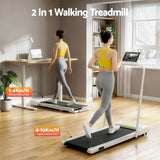 Everfit 2 in 1 Treadmill Electric Walking Pad Under Desk Home Gym Fitness 380mm White - Top-Down View