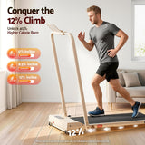 Everfit 3 in 1 Walking Pad Treadmill 12% Incline Under Desk Foldable Treadmills for Home Gym With 38cm Wide Belt APP Control - 45-Degree Angle