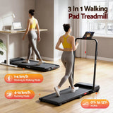 Everfit 3 in 1 Walking Pad Treadmill 12% Incline Under Desk Foldable Treadmills for Home Gym With 38cm Wide Belt APP Control - Side View