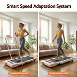 Everfit Treadmill Electric Walking Pad Under Desk Home Gym Fitness 400mm Pink - Top-Down View