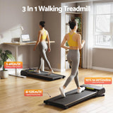 Everfit 3 in 1 Walking Pad Treadmill 20% Auto Incline Under Desk Treadmills for Home Gym With 40cm Wide Belt - Side View