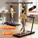 Everfit 3 in 1 Walking Pad Treadmill With Led Lights Foldable Under Desk Treadmills for Home Gym 40cm Wide Belt Black - Top-Down View