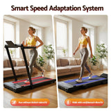 Everfit 3 in 1 Walking Pad Treadmill With Led Lights Foldable Under Desk Treadmills for Home Gym 40cm Wide Belt Black - 45-Degree Angle