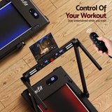 Everfit 3 in 1 Walking Pad Treadmill With Led Lights Foldable Under Desk Treadmills for Home Gym 40cm Wide Belt Black - Low Angle