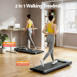 Everfit Treadmill Electric Walking Pad Under Desk Home Gym Fitness 400mm Grey - Side View