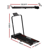 Everfit 3 in 1 Walking Pad Treadmill 12% Incline Foldable Under Desk Treadmills for Home Gym With 40cm Wide Belt Black - Front View