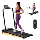 Everfit 3 in 1 Walking Pad Treadmill 12% Incline Foldable Under Desk Treadmills for Home Gym With 40cm Wide Belt Black - Side View