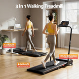 Everfit 3 in 1 Walking Pad Treadmill 12% Incline Foldable Under Desk Treadmills for Home Gym With 40cm Wide Belt Black - Top-Down View