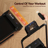 Everfit 3 in 1 Walking Pad Treadmill 12% Incline Foldable Under Desk Treadmills for Home Gym With 40cm Wide Belt Black - Close-Up Angle