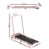 Everfit 3 in 1 Walking Pad Treadmill 12% Incline Foldable Under Desk Treadmills for Home Gym With 40cm Wide Belt Pink - Front View