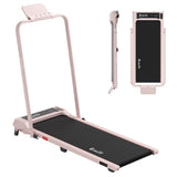 Everfit 3 in 1 Walking Pad Treadmill 12% Incline Foldable Under Desk Treadmills for Home Gym With 40cm Wide Belt Pink - Side View