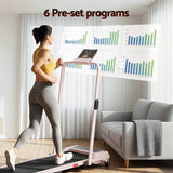 Everfit 3 in 1 Walking Pad Treadmill 12% Incline Foldable Under Desk Treadmills for Home Gym With 40cm Wide Belt Pink - 45-Degree Angle