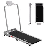 Everfit 3 in 1 Walking Pad Treadmill 12% Incline Foldable Under Desk Treadmills for Home Gym With 40cm Wide Belt Silver - Side View