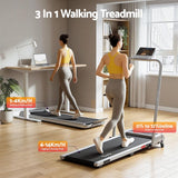 Everfit 3 in 1 Walking Pad Treadmill 12% Incline Foldable Under Desk Treadmills for Home Gym With 40cm Wide Belt Silver - Top-Down View