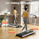 Everfit 3 in 1 Treadmill Electric Walking Pad with Incline Foldable for Home Gym White - Front View