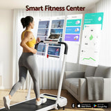Everfit 3 in 1 Treadmill Electric Walking Pad with Incline Foldable for Home Gym White - Side View