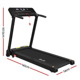 Everfit Treadmill Electric Home Gym Fitness Exercise Knob Foldable 420mm Black - Front View