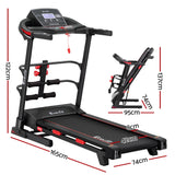Everfit Treadmill Electric Home Gym Fitness Exercise Machine w/ Sit Up Bar 420mm - Front View