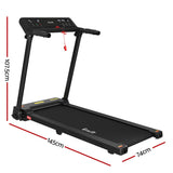 Everfit Treadmill Electric Home Gym Fitness Exercise Knob Foldable 450mm Black - Front View