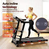 Everfit Treadmill Electric Home Gym Fitness Exercise Machine w/ Sit Up Bar 450mm - Side View