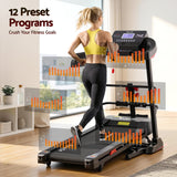Everfit Treadmill Electric Home Gym Fitness Exercise Machine w/ Sit Up Bar 450mm - 45-Degree Angle