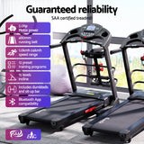 Everfit Treadmill Electric Home Gym Fitness Exercise Machine w/ Massager 480mm - Side View
