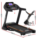 Everfit Treadmill Electric Auto Incline Home Gym Fitness Exercise Machine 490mm - Front View