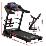 Everfit Treadmill Electric Home Gym Fitness Exercise Machine w/ Sit Up Bar 480mm - Front View