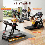 Everfit Treadmill Electric Home Gym Fitness Exercise Machine w/ Sit Up Bar 480mm - Side View